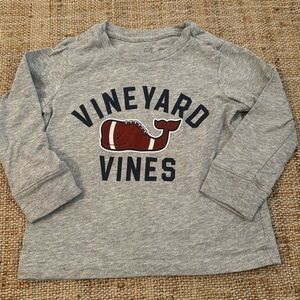 Vineyard Vines Grey Football Long Sleeve Shirt 2T